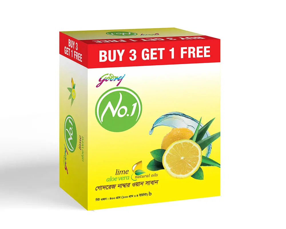 Godrej No.1 Lime Aloe Vera Soap 100gm (Buy3 Get1 Free)