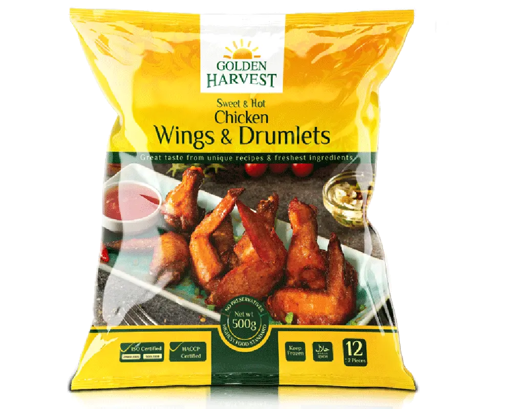 Golden Harvest Sweet & Hot Chicken Wings and Drumlets 500gm