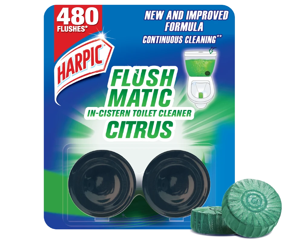 Harpic Flush Matic Citrus In Cistern Toilet Cleaner 2X50gm
