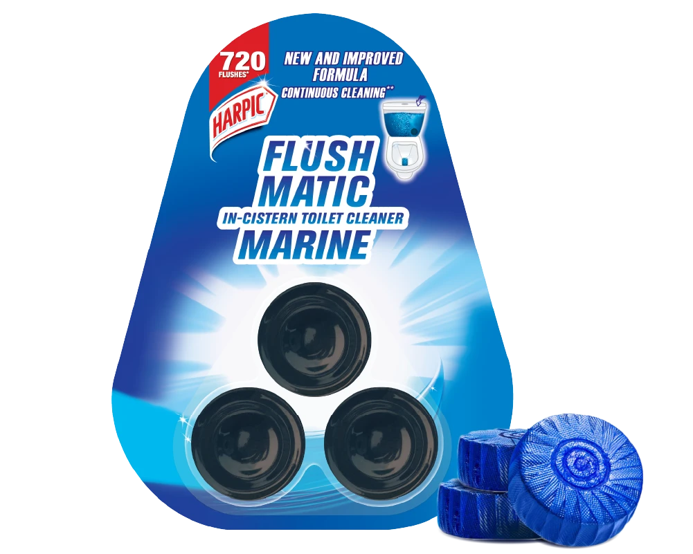 Harpic Flush Matic Marine In Cistern Toilet Cleaner 3X50gm