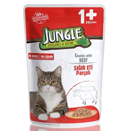 Jungle Adult Cat Food Pouch Beef 100g