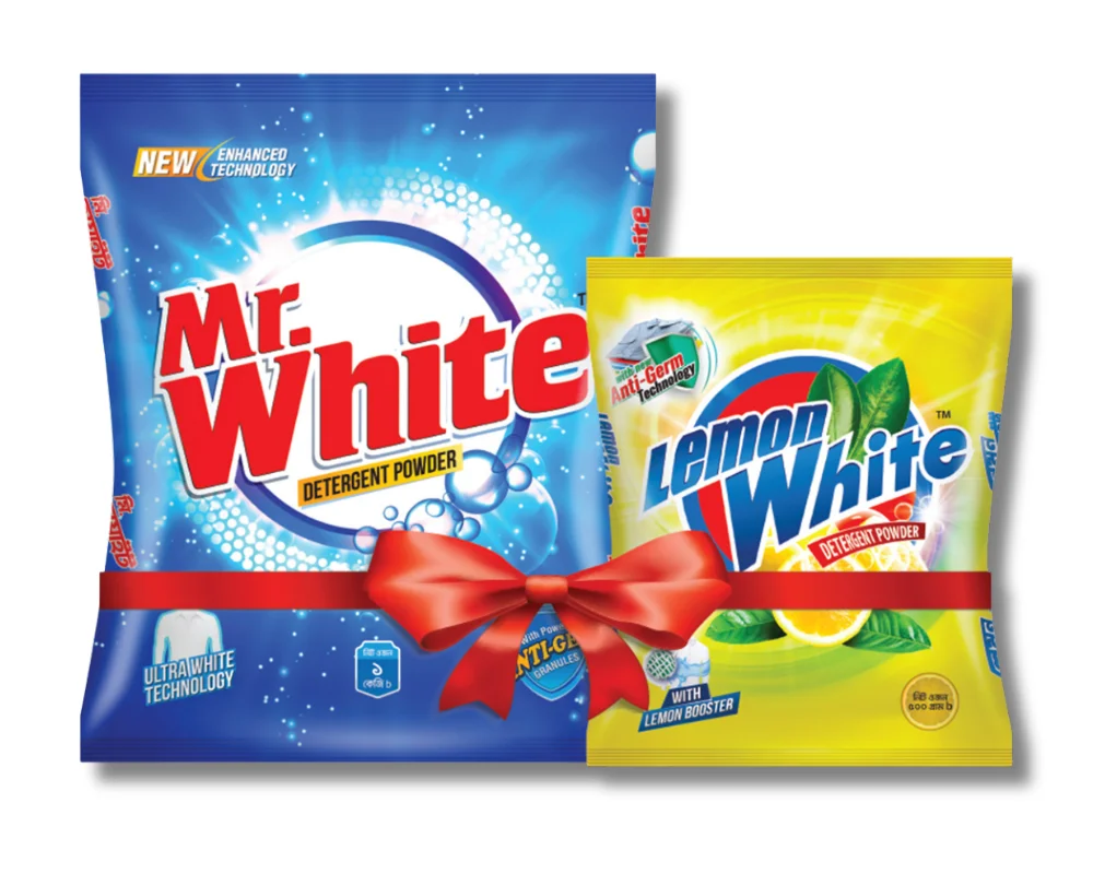 Mr. White Detergent Powder 1kg (Lemon White Detergent Powder 500gm Free)