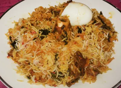 Mutton Kacchi Biryani with Egg